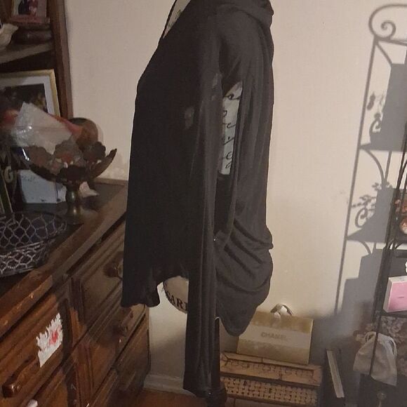 Haute Hippie Black Long Open Sleeve Women's Top Size S - Picture 9 of 16
